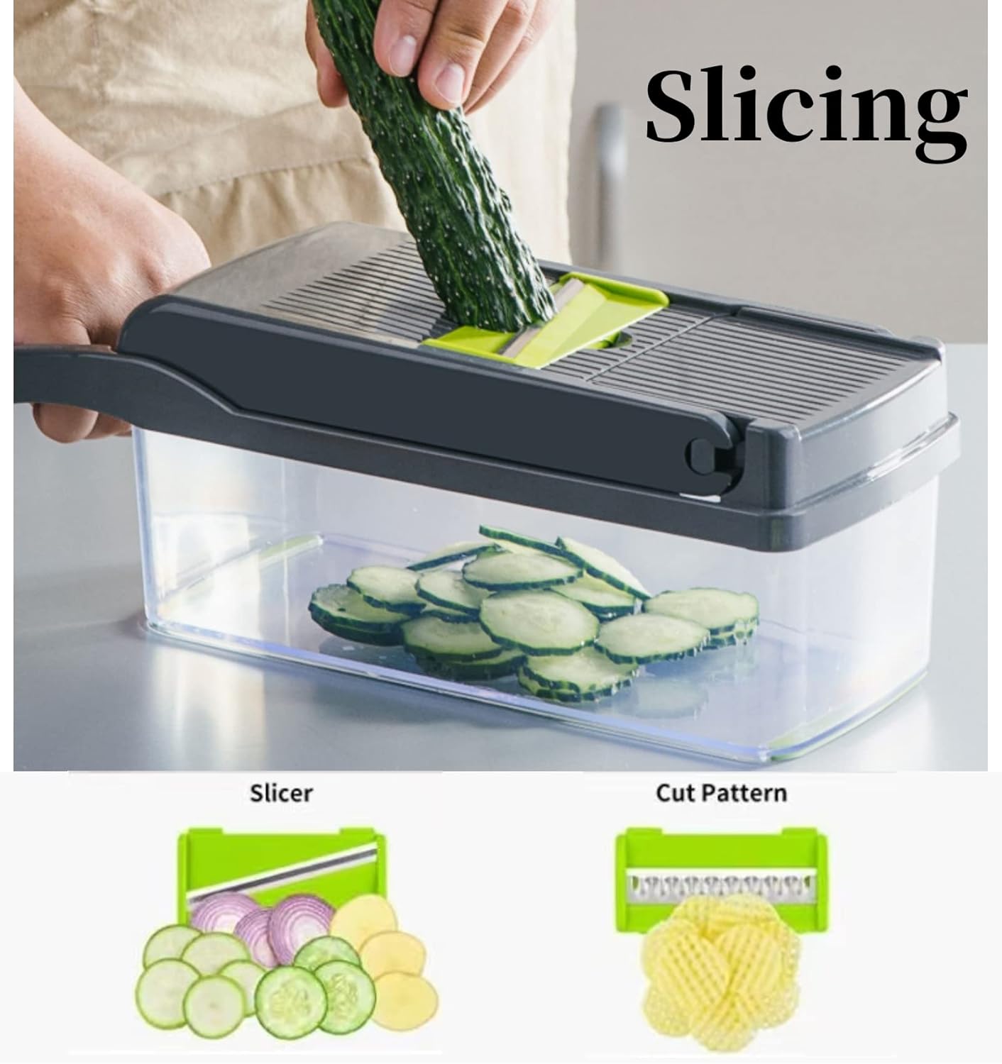 14PCs Multi-functional Food Chopper with Large Container-SA2411-48 Spice and sugar Jar Apricot