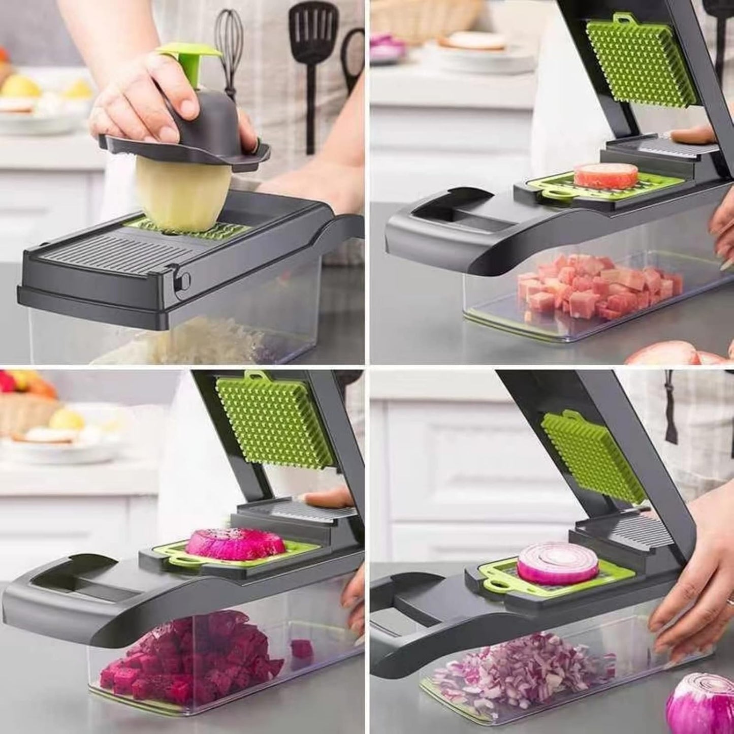 14PCs Multi-functional Food Chopper with Large Container-SA2411-48 Spice and sugar Jar Apricot