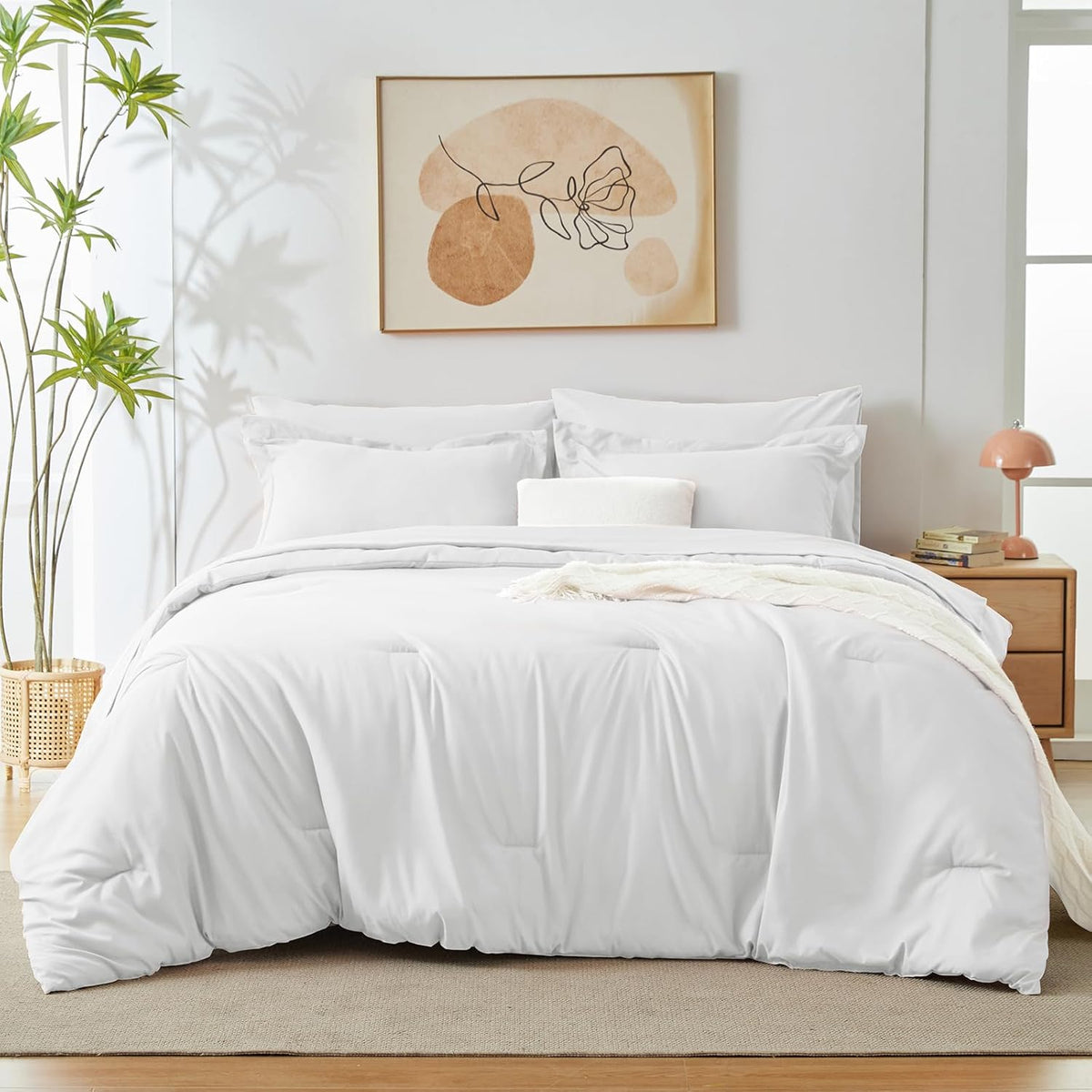 Solid Duvet Cover-White Bed Sheets Apricot