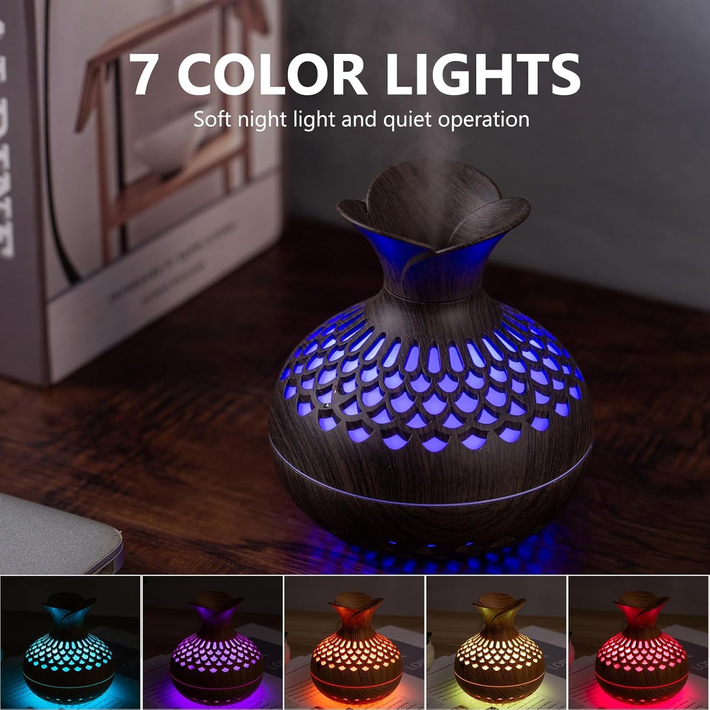 Ultrasonic Aromatherapy Air Humidifier-5863-(SA2405-198) Apricot