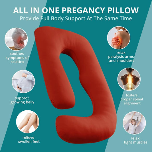 57'' Pregnancy Pillows for Sleeping Full Body Pillow- Slush Apricot