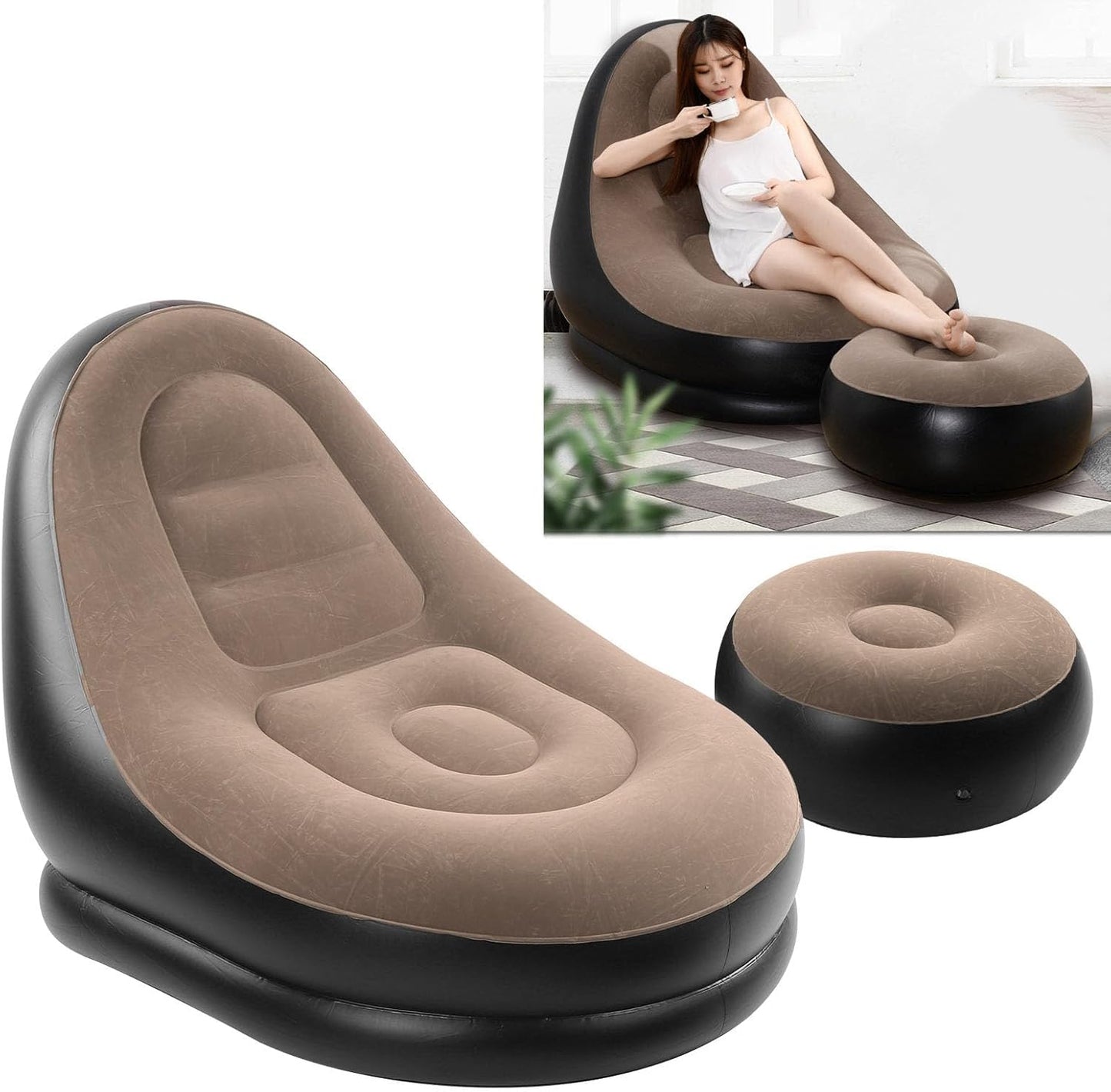 Inflatable Sofa With Foot Rest