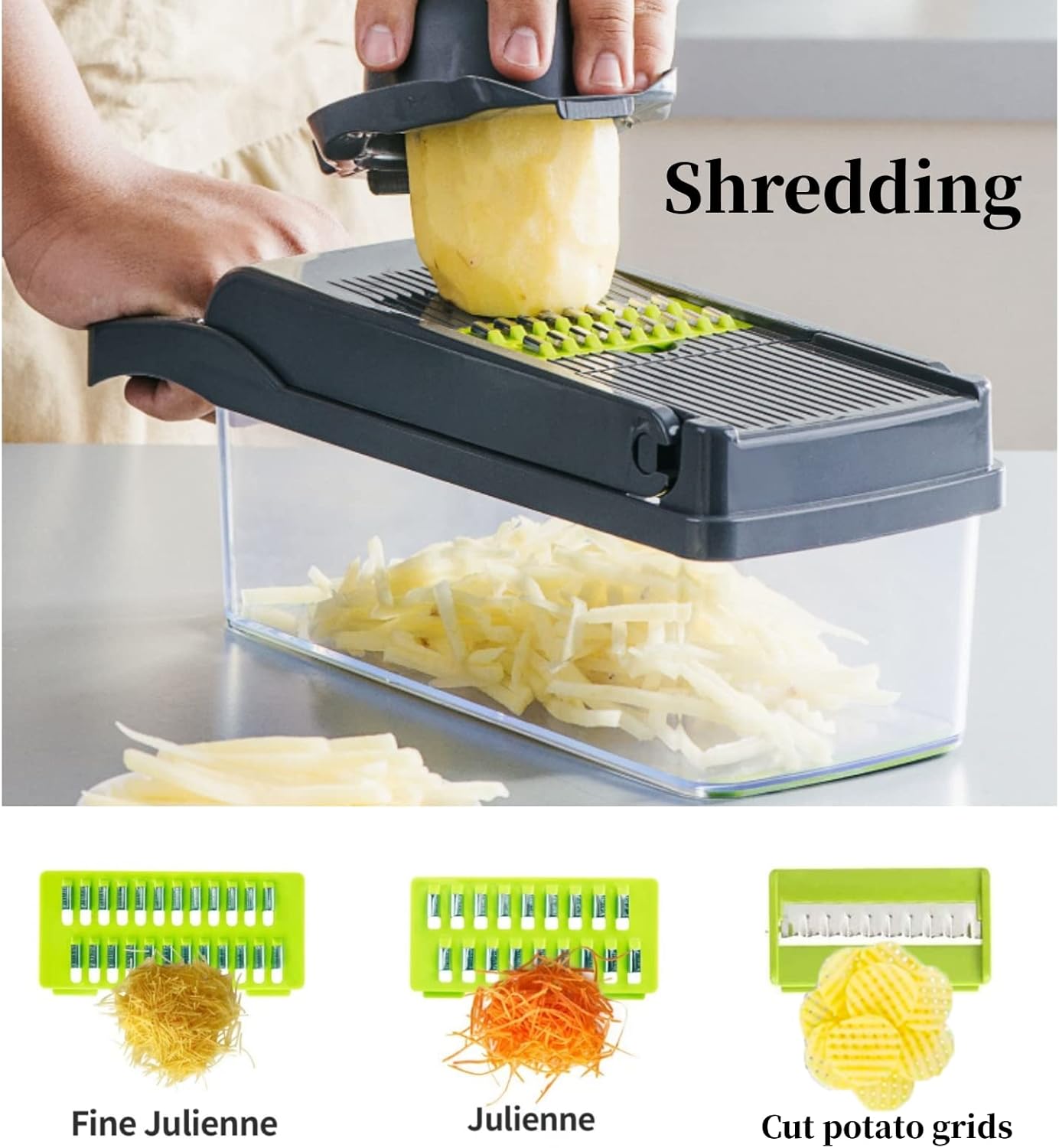 14PCs Multi-functional Food Chopper with Large Container-SA2411-48 Spice and sugar Jar Apricot