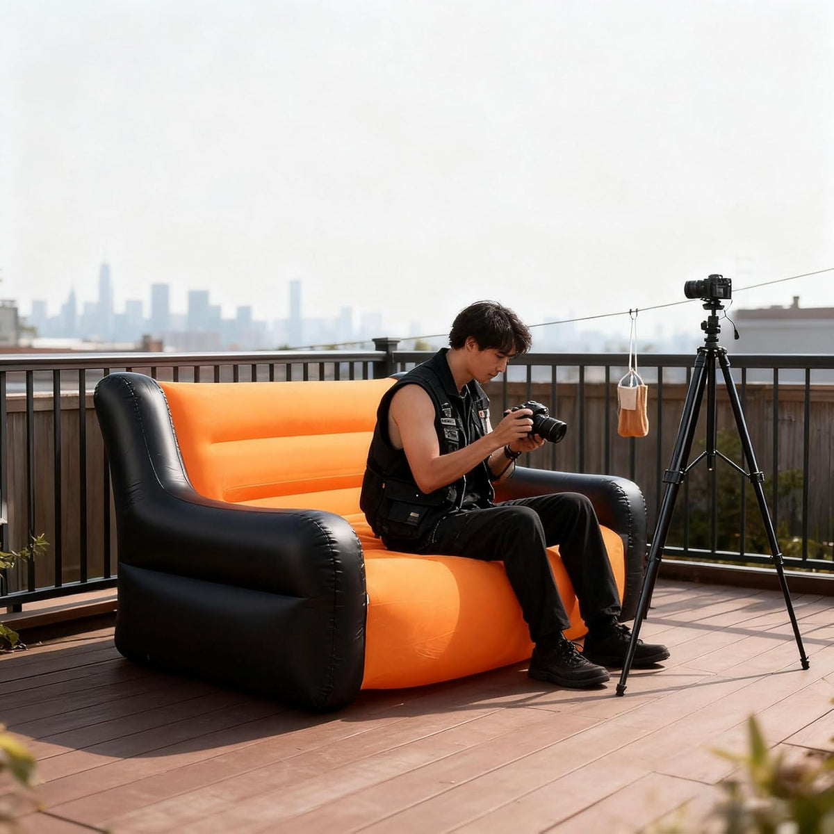 2-Seater Inflatable Sofa (SA2510-32) Apricot