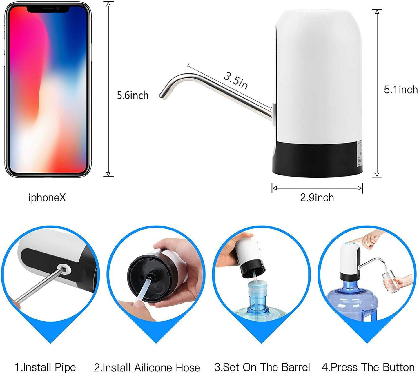 Rechargeable Automatic Water Dispenser-SA2411-42 Spice and sugar Jar Apricot
