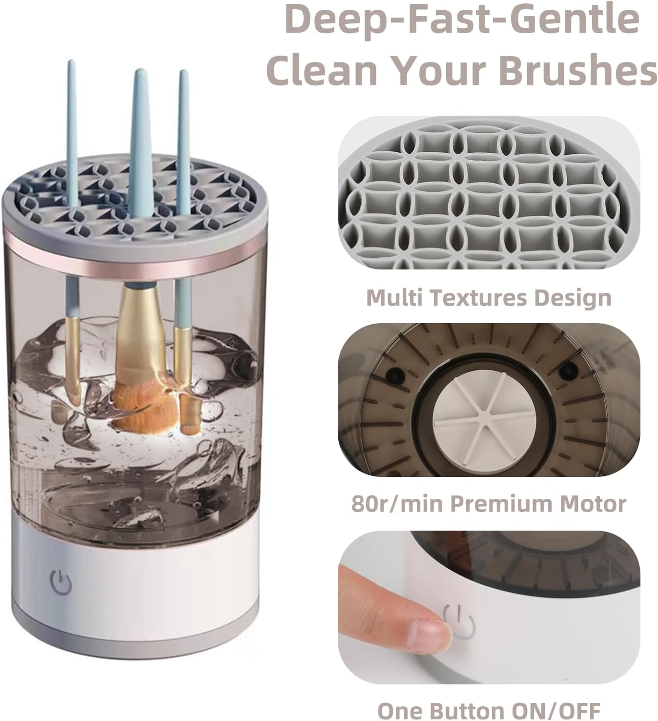 Electric Makeup Brush Cleaning Machine-SA2408-194 Cosmetic Organizer Apricot