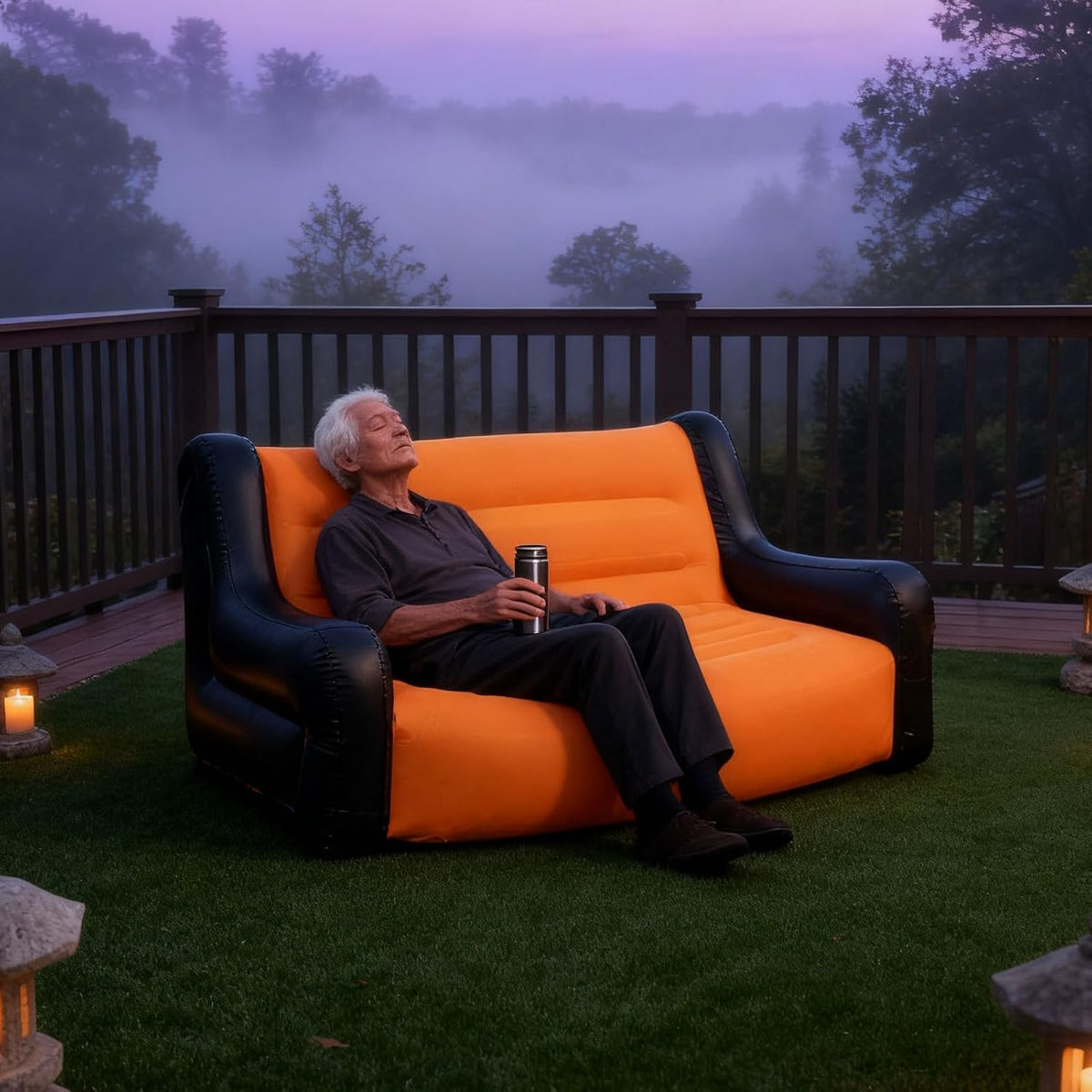 2-Seater Inflatable Sofa (SA2510-32) Apricot