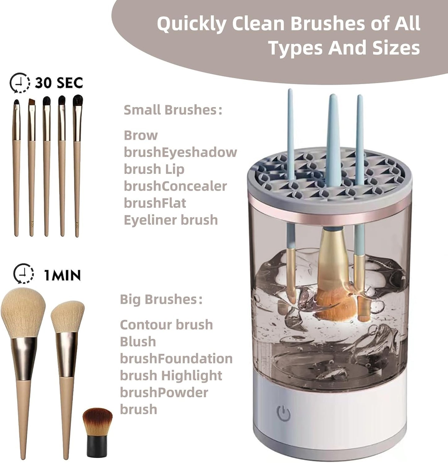 Electric Makeup Brush Cleaning Machine-SA2408-194 Cosmetic Organizer Apricot