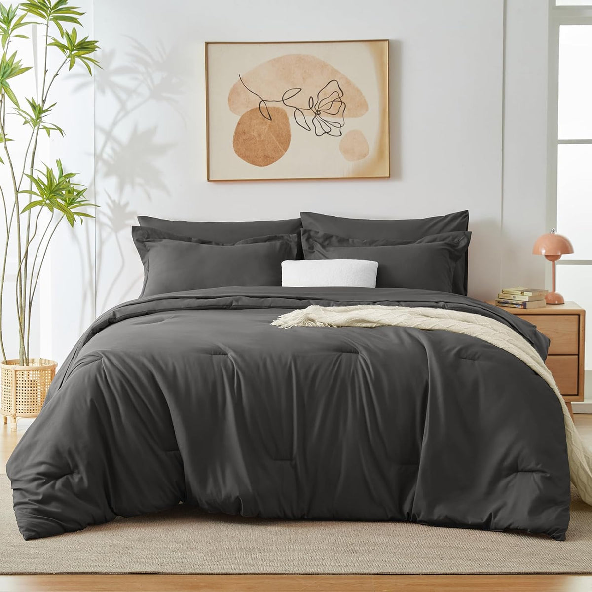 Solid Duvet Cover-Grey Bed Sheets Apricot
