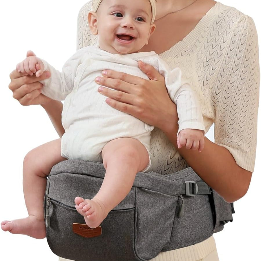 Baby Hip Seat With Adjustable Belt and Pocket-SA2408-182(Grey) Blankets Apricot