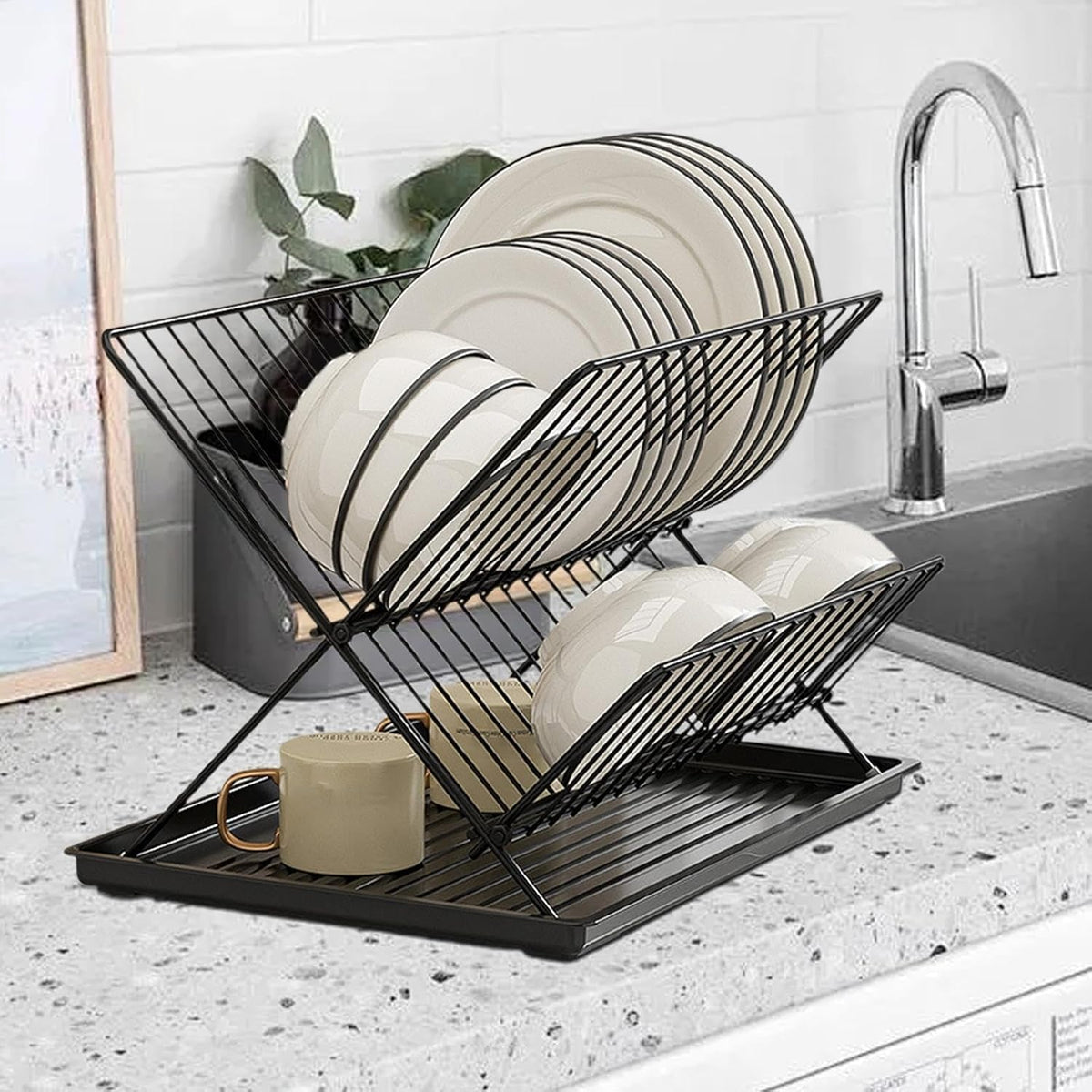 2 Tier Dish Drainers (SA2510-043) Dish Rack Apricot