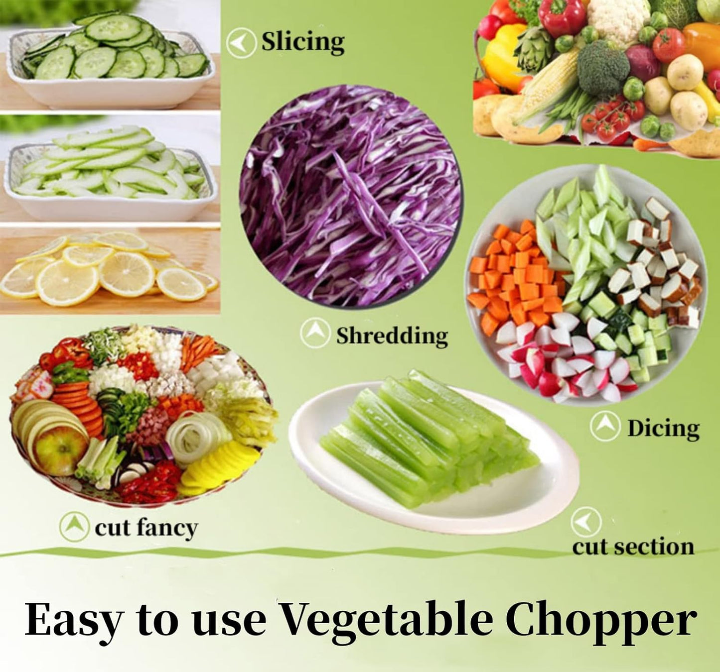 14PCs Multi-functional Food Chopper with Large Container-SA2411-48 Spice and sugar Jar Apricot
