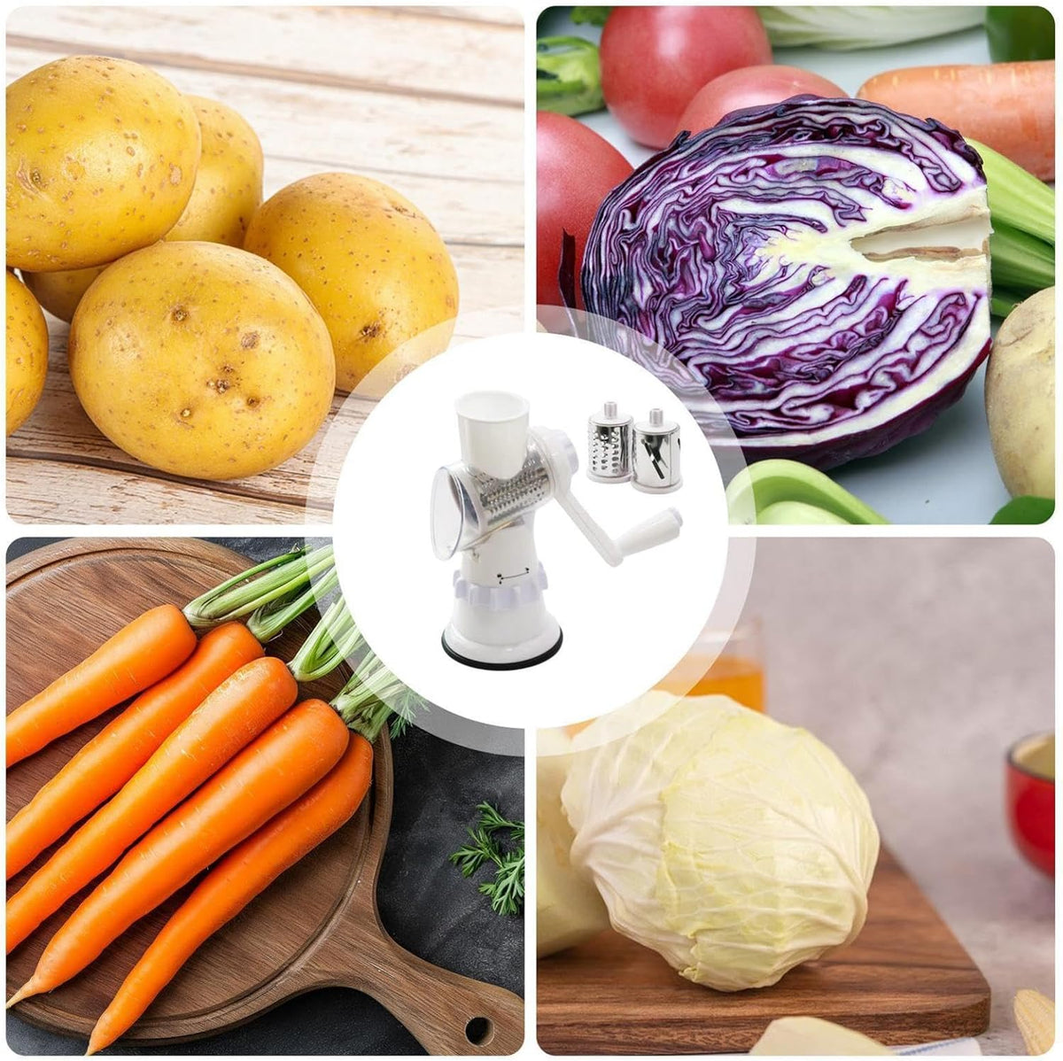 Vegetable Slicer with 3 Interchangeable Blades (SA2510-020)White Spice and sugar Jar Apricot