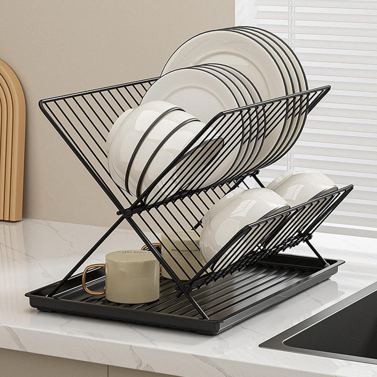 2 Tier Dish Drainers (SA2510-043) Dish Rack Apricot