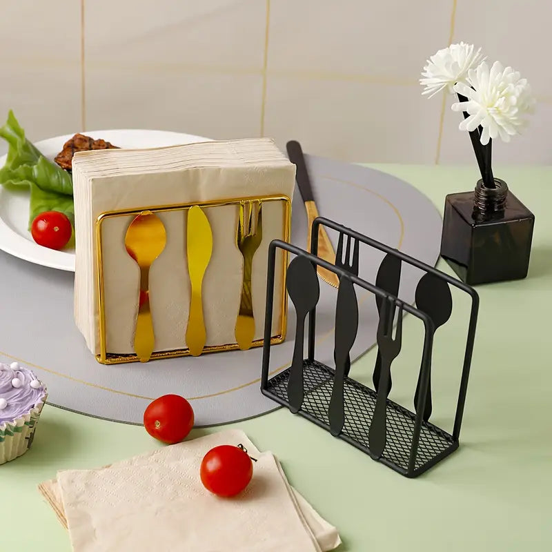 Metallic Napkins & Tissue Holder-Cutlery(SA2408-136) Tissue Box Apricot