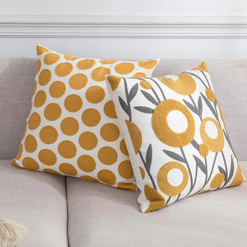 5 PCs Digital Printed Cotton Cushions-Saffron