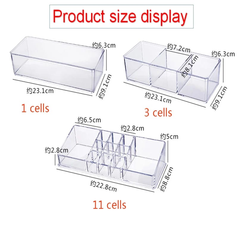 Acrylic 2 Drawer Makeup Organizer-(5350)Transparent Cosmetic Organizer Apricot