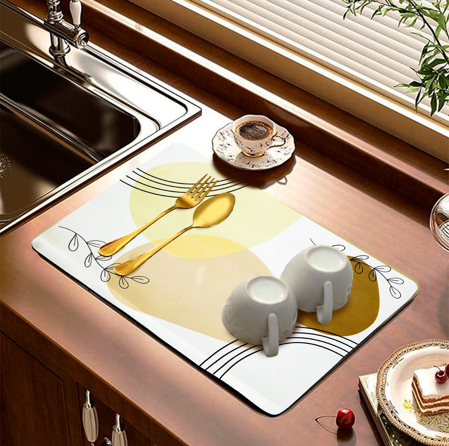 Anti Slip Dish Drying Mat-5762ART WORK Rugs Apricot