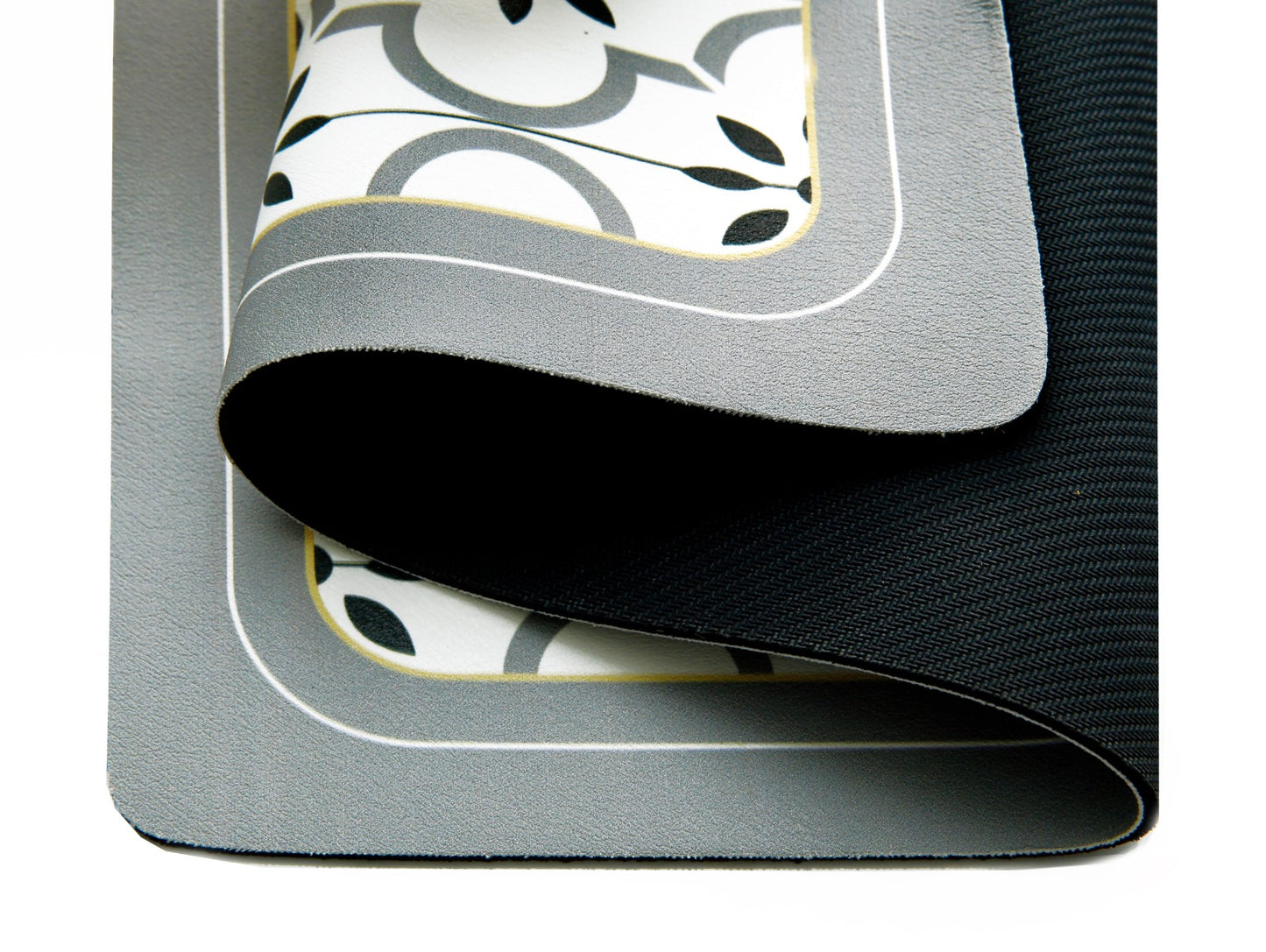 Anti Slip Dish Drying Mat-5764Grey Flowers Rugs Apricot