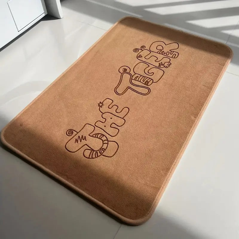 Anti-Slip Door Mat- (5325)The Tiger Door Mats Apricot