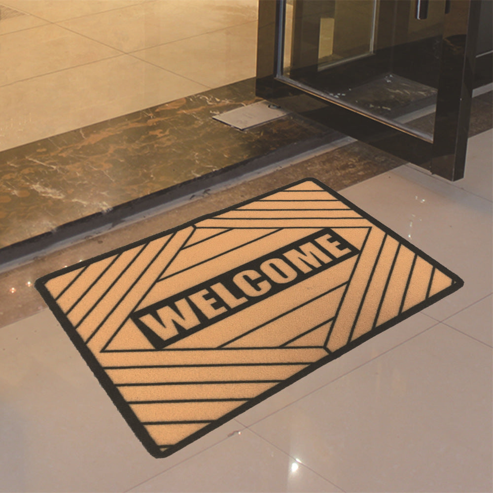 Anti-Slip Door Mat-5842WELCOME(SA2553-3) Door Mats Apricot