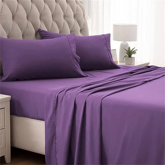 Fitted Bed Sheet- Purple Fitted Sheets Apricot