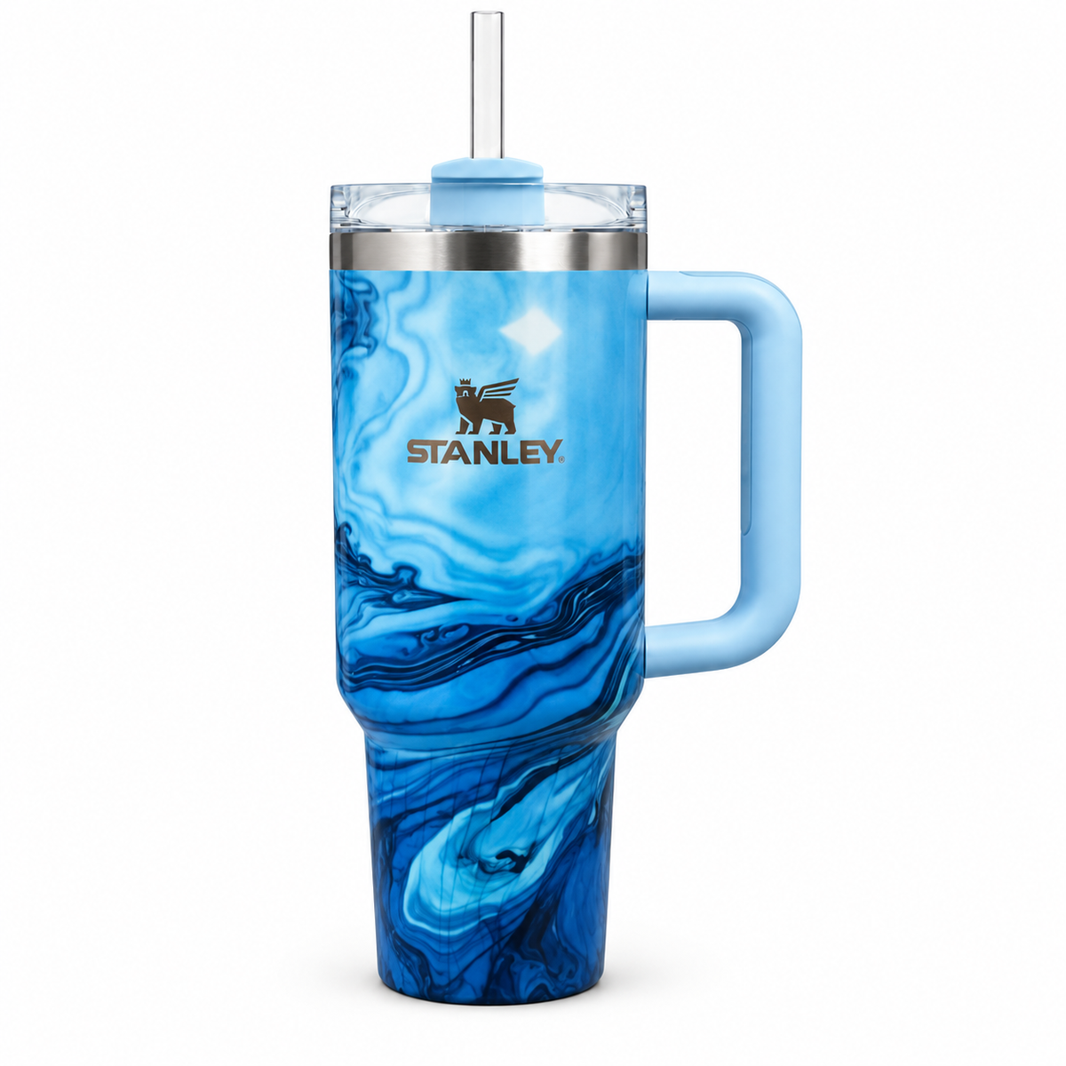 STANLEY Quencher H2.0 FlowState Tumbler SA2607-16 Galaxy Blue Tumbler Apricot