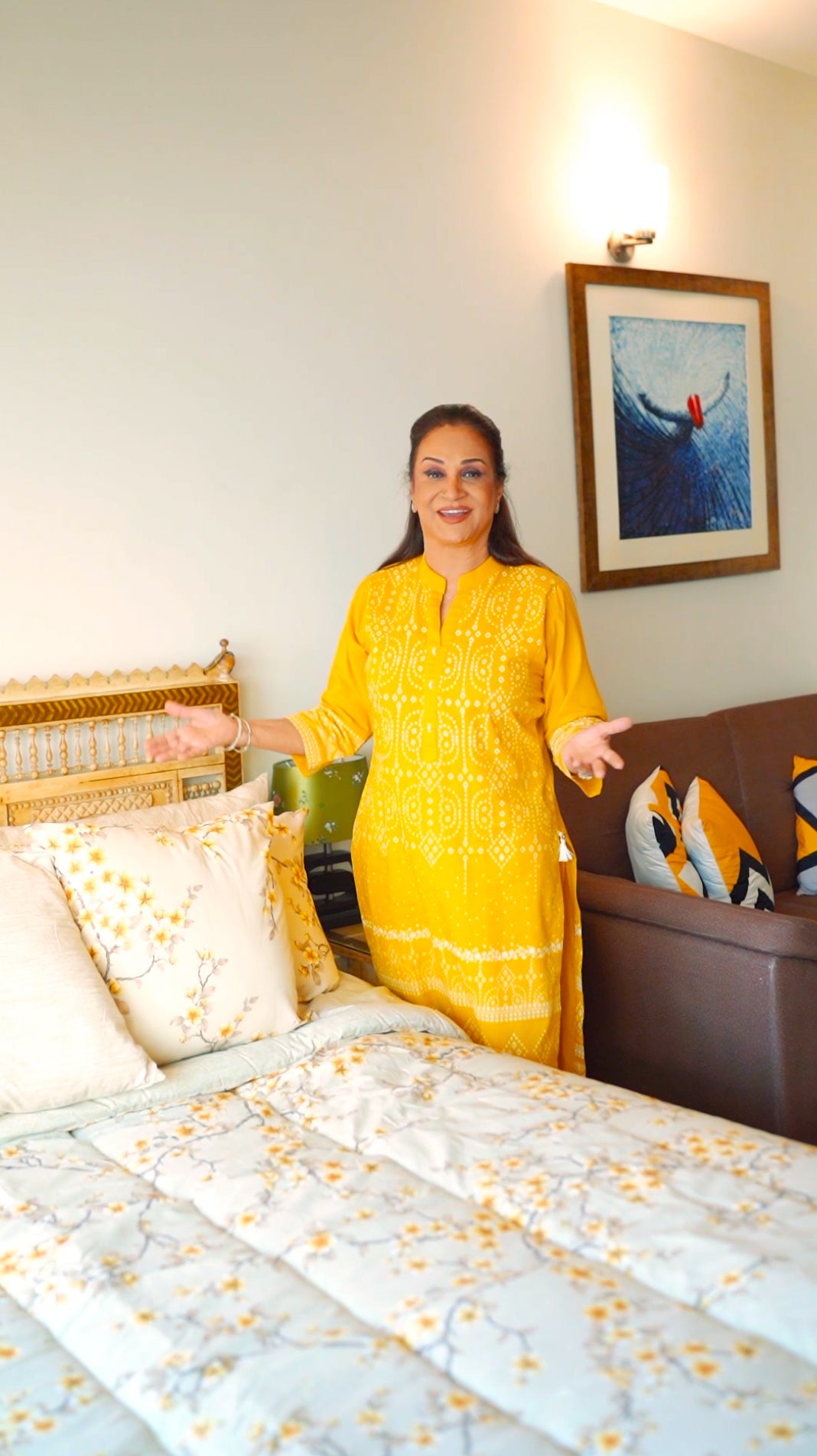 8 PCs Premium Winter Razai Set- Primrose Glow Comforters Apricot