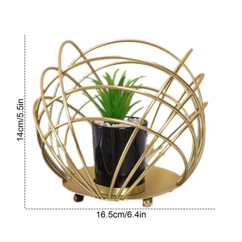 Cactus Metal Pot Stand-Golden(SA2405-153) Tissue Box Apricot
