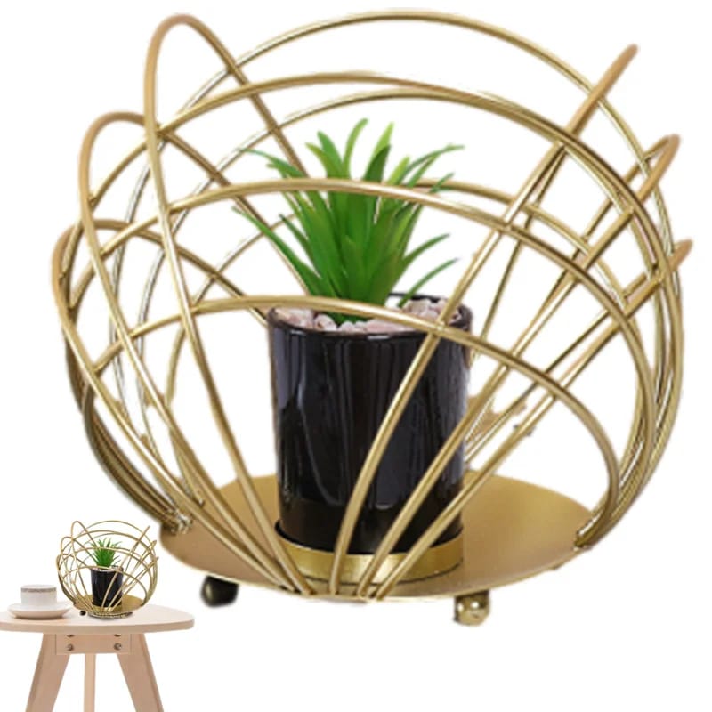 Cactus Metal Pot Stand-Golden(SA2405-153) Tissue Box Apricot