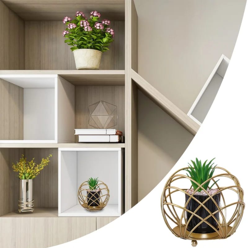 Cactus Metal Pot Stand-Golden(SA2405-153) Tissue Box Apricot