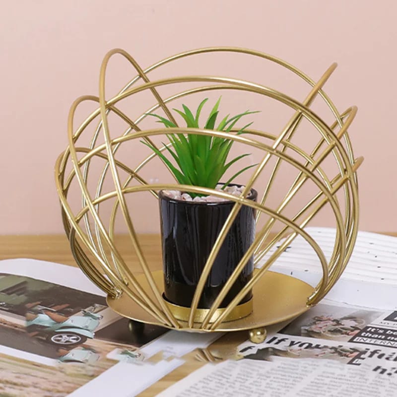 Cactus Metal Pot Stand-Golden(SA2405-153) Tissue Box Apricot