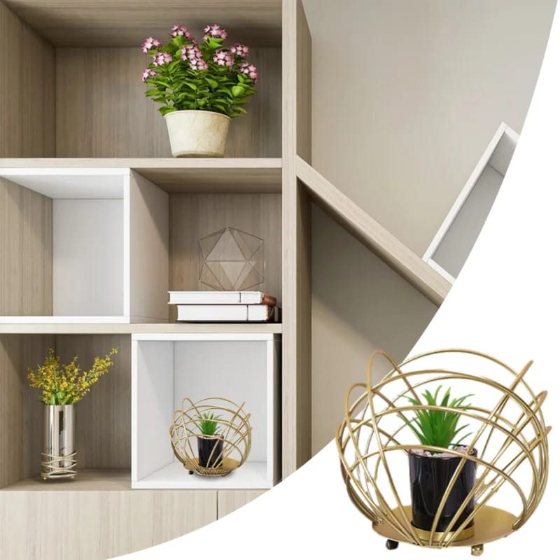 Cactus Metal Pot Stand-Golden(SA2405-153) Tissue Box Apricot