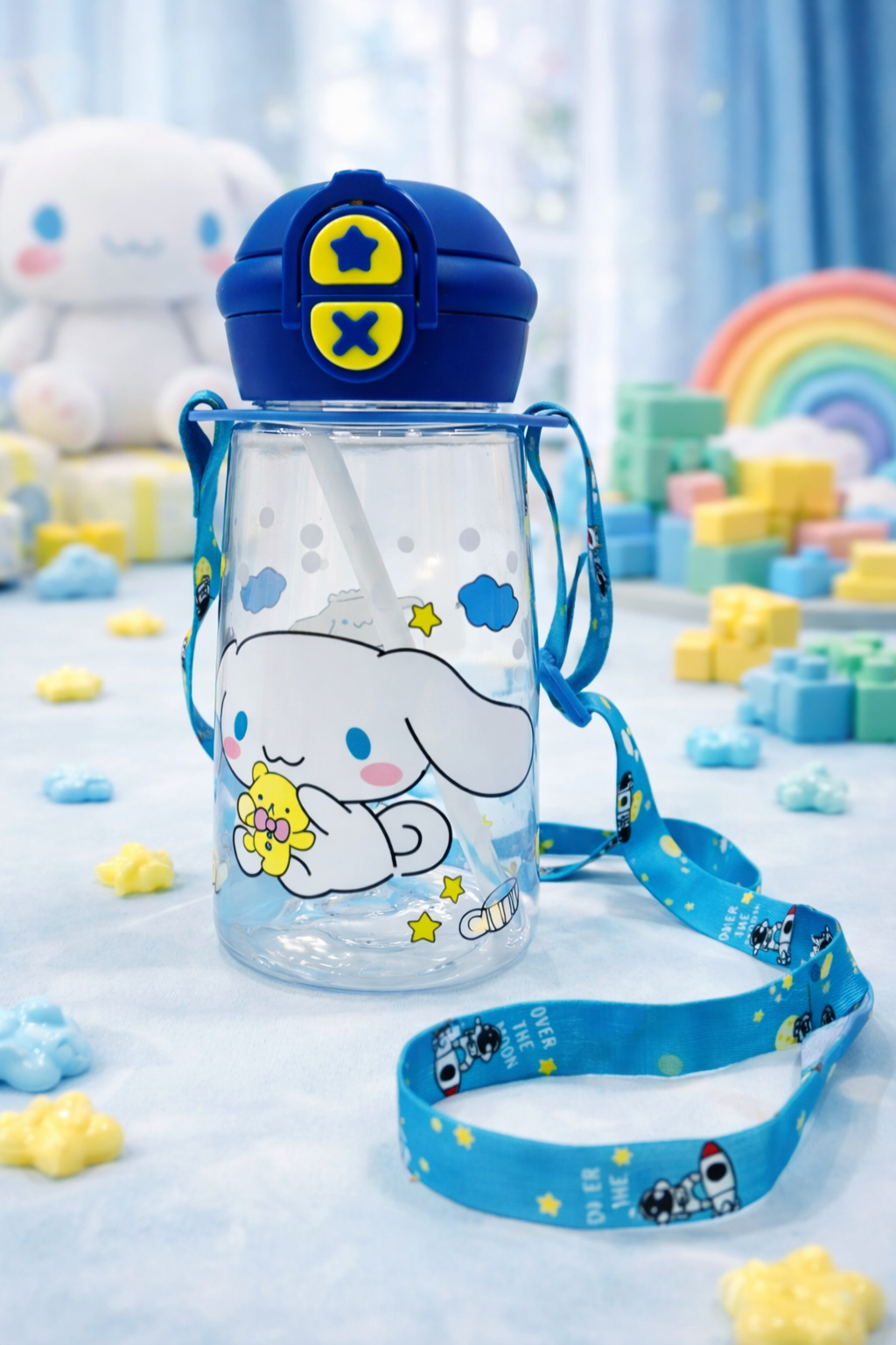 Cute Cartoon Water Bottle (SA2510-147)Blue Apricot