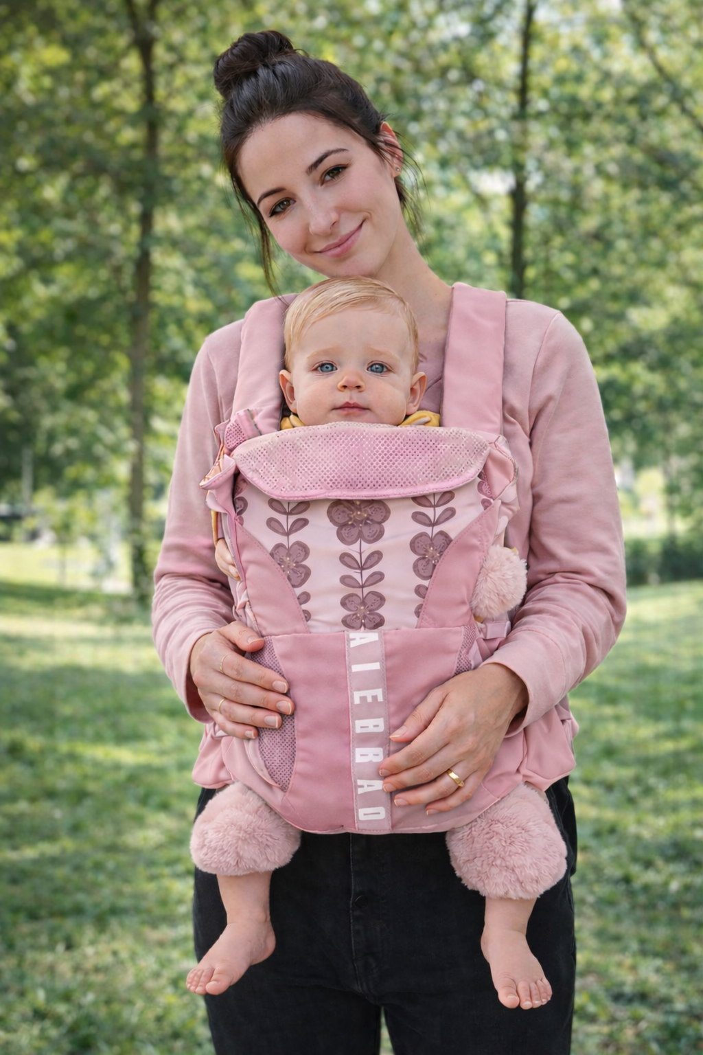 Multifunctional Baby Carrier for Newborn to Toddlers-SA2408-186(Pink) Blankets Apricot