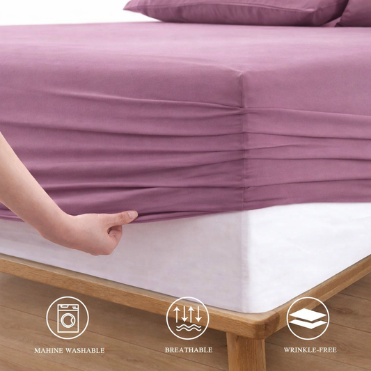 Fitted Bed Sheet-Mauve