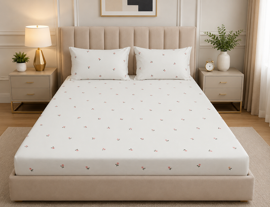 Fitted Bed Sheet- PFT0257 Fitted Sheets Apricot