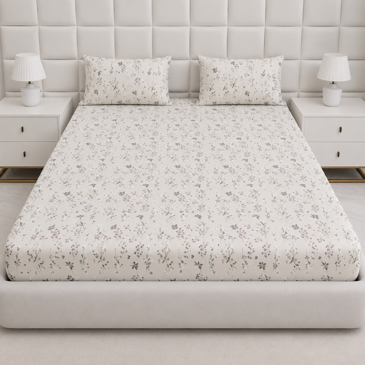 Fitted Bed Sheet- PFT0262 Fitted Sheets Apricot