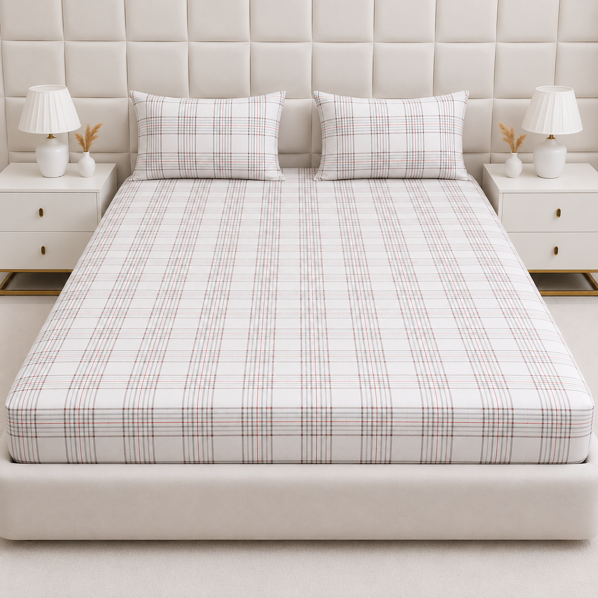 Fitted Bed Sheet- PFT0264 Fitted Sheets Apricot