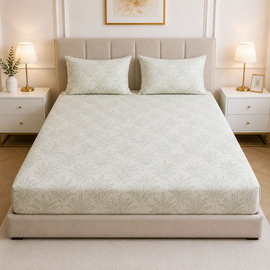 Fitted Bed Sheet- PFT0266 Fitted Sheets Apricot