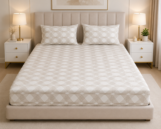 Fitted Bed Sheet- FT0073 Fitted Sheets Apricot