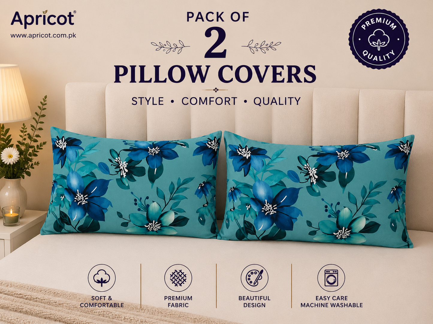 Printed Pillow Covers Pack of 2- PC0093