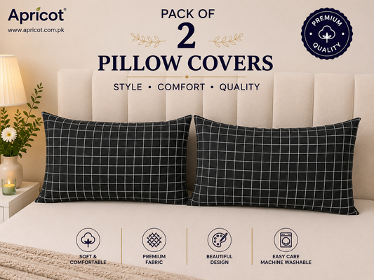 Printed Pillow Covers Pack of 2- PC0095 cushions Apricot