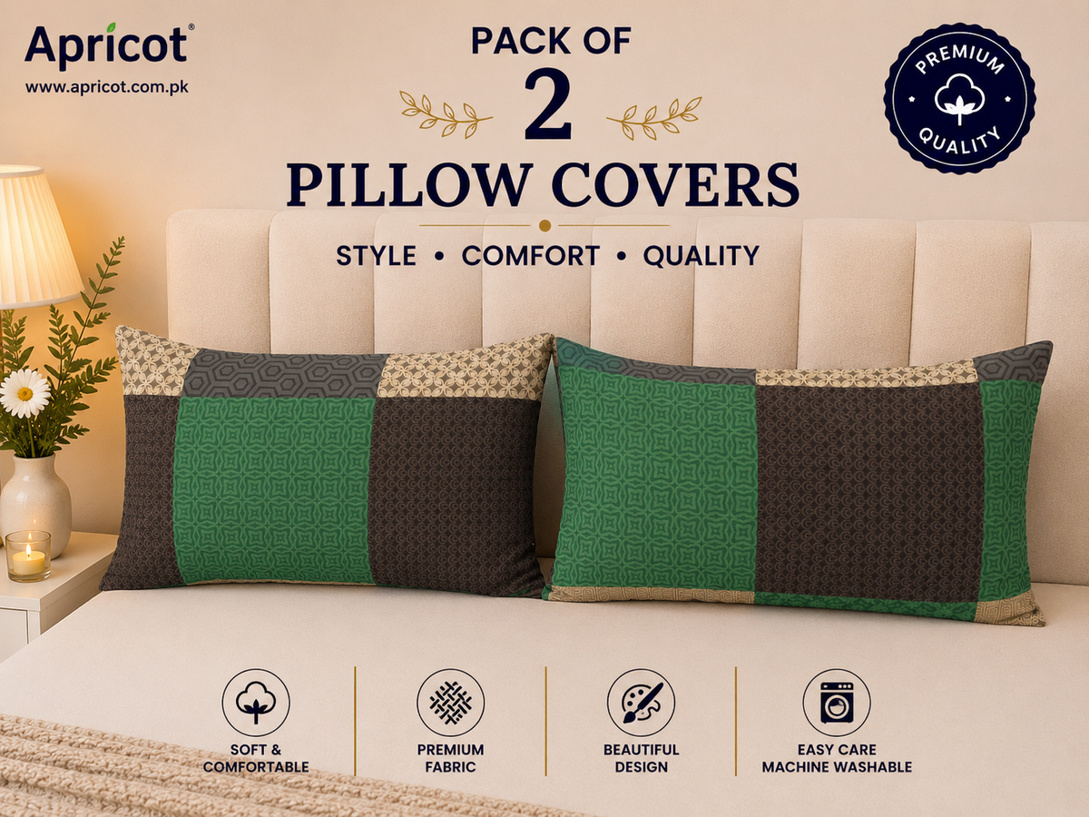 Printed Pillow Covers Pack of 2- PC0098 cushions Apricot