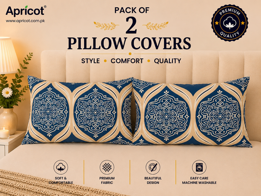 Printed Pillow Covers Pack of 2- PC0067 cushions Apricot