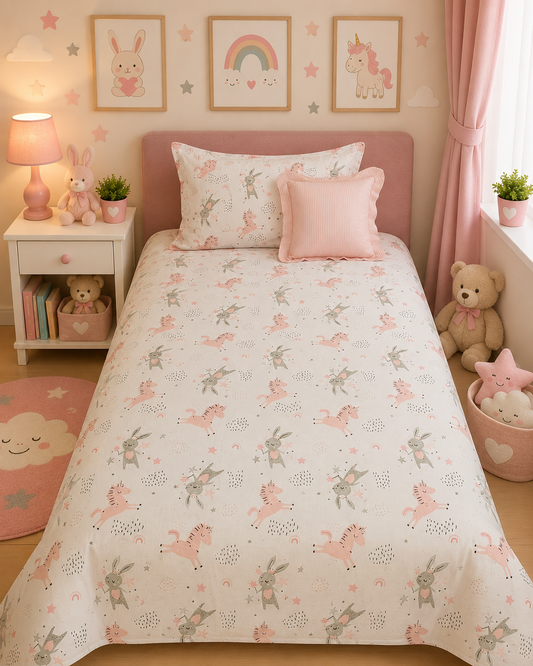 2Pcs Single Bed Sheet- Sb296 single bed sheet Apricot