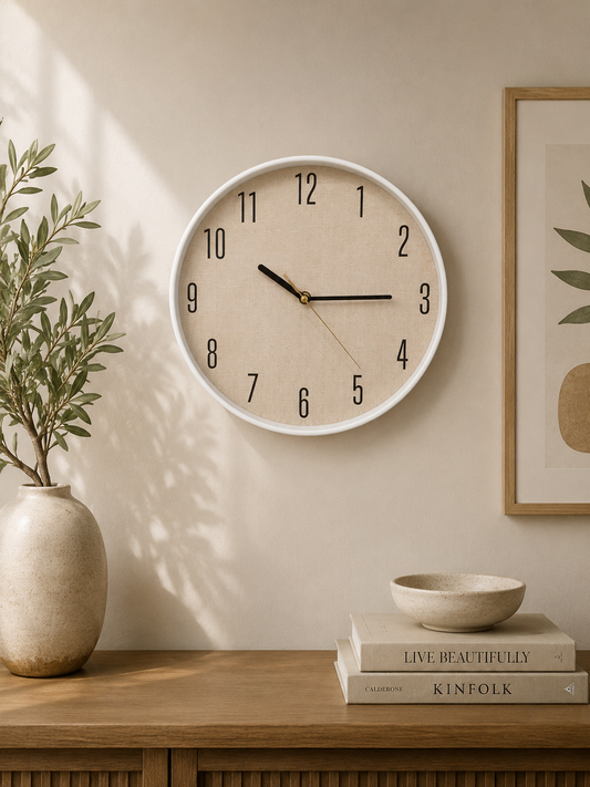 30CM Wall Clock- (SA2405-203) WHITE Clock Apricot