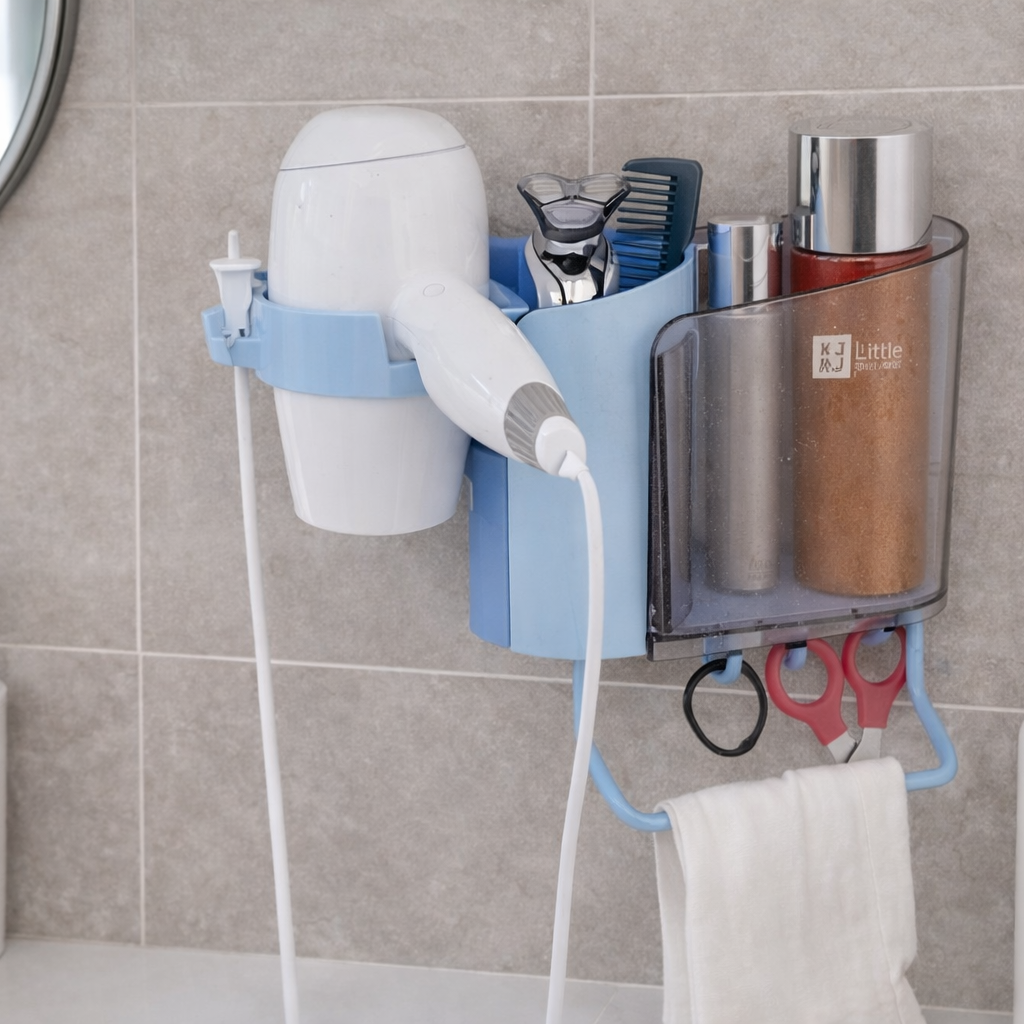 Wall Mounted Storage Organizer Rack (SA2510-069) Grey Bathroom Accessory Sets Apricot