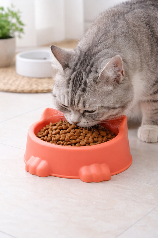 2Pcs Cat Bowl Set (SA2408-318)Orange Mirror Apricot