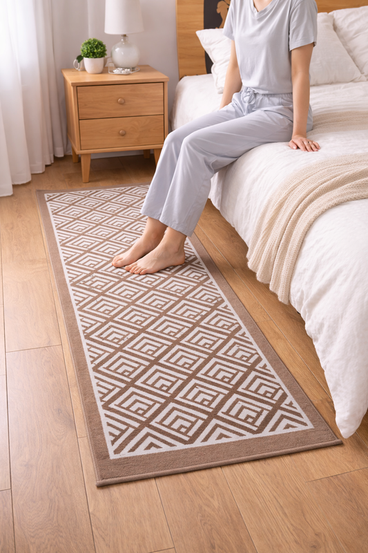 50*150 CM Non Slip Bedside Rug (SA2510-120)Beige Apricot